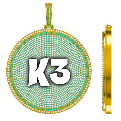 CUSTOM LETTER NECKLACE 3D BIG DISC
