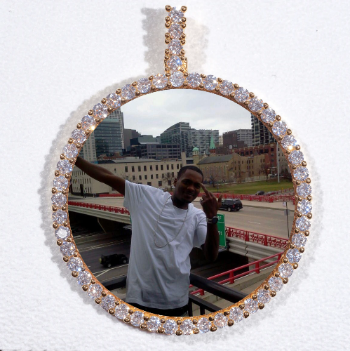 LARGE 3D CIRCLE CUSTOM PICTURE PENDANT