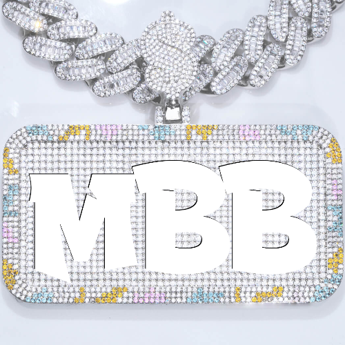 CUSTOM LETTER NECKLACE 3D COLORFUL SQUARE