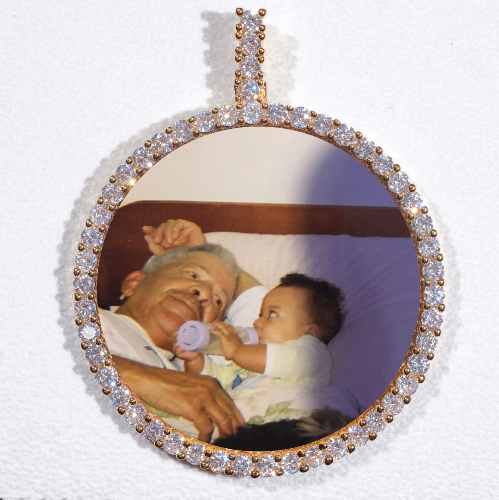 LARGE 3D CIRCLE CUSTOM PICTURE PENDANT