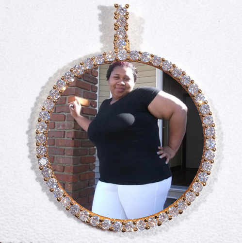 LARGE 3D CIRCLE CUSTOM PICTURE PENDANT