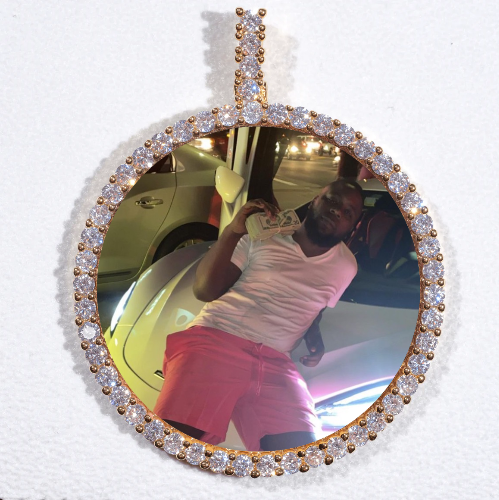 LARGE 3D CIRCLE CUSTOM PICTURE PENDANT