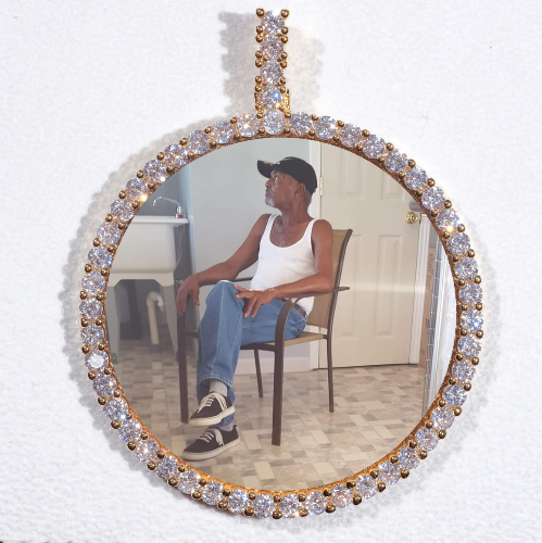 LARGE 3D CIRCLE CUSTOM PICTURE PENDANT