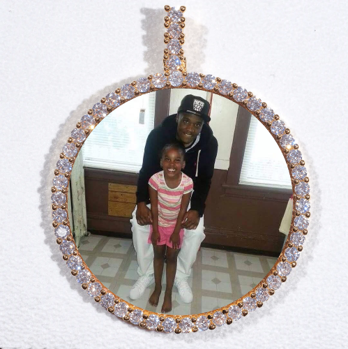 LARGE 3D CIRCLE CUSTOM PICTURE PENDANT