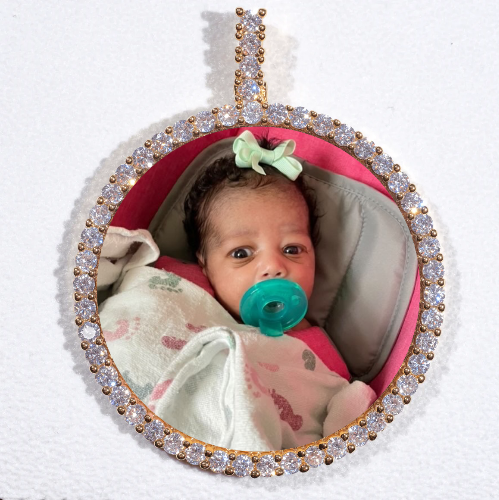 LARGE 3D CIRCLE CUSTOM PICTURE PENDANT