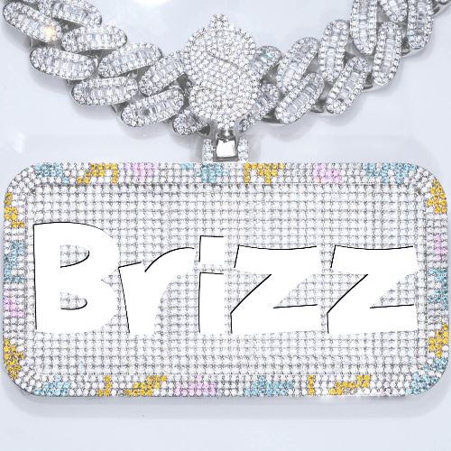 CUSTOM LETTER NECKLACE 3D COLORFUL SQUARE