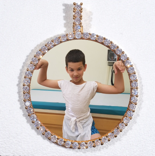 LARGE 3D CIRCLE CUSTOM PICTURE PENDANT