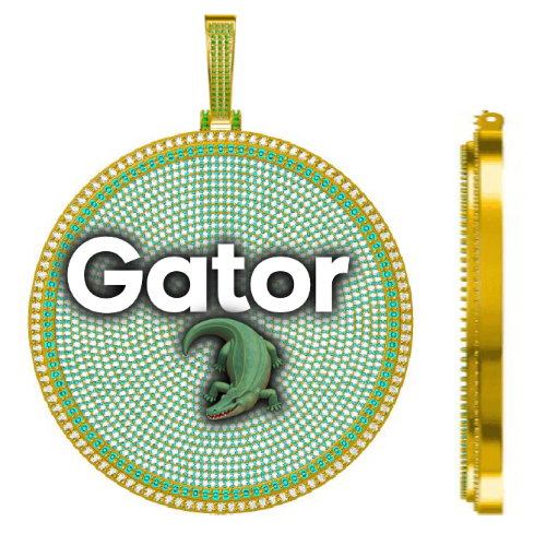 CUSTOM LETTER NECKLACE 3D BIG DISC