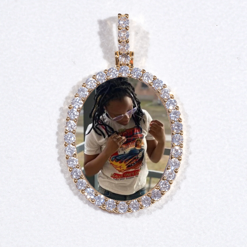 3D Oval Custom Picture Pendant