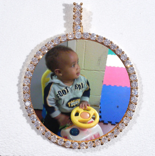 LARGE 3D CIRCLE CUSTOM PICTURE PENDANT