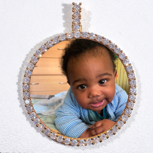 LARGE 3D CIRCLE CUSTOM PICTURE PENDANT