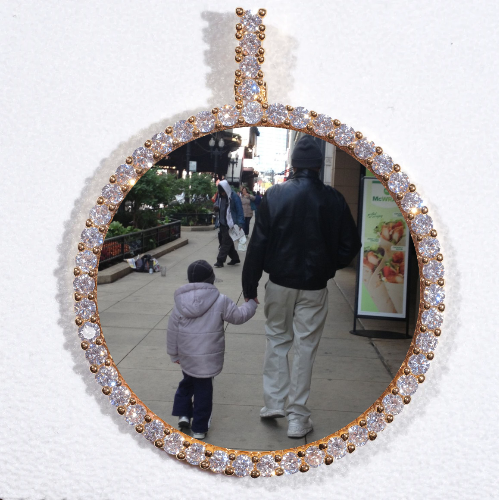LARGE 3D CIRCLE CUSTOM PICTURE PENDANT