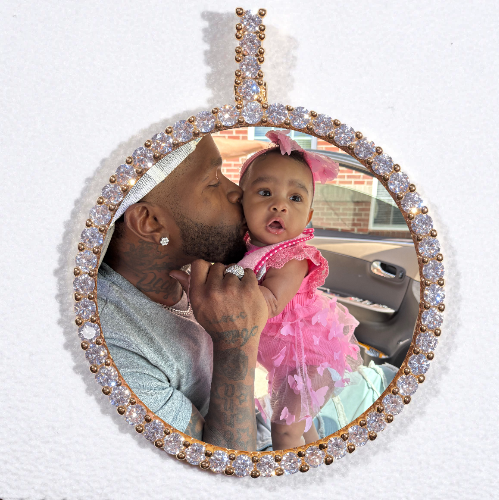 LARGE 3D CIRCLE CUSTOM PICTURE PENDANT