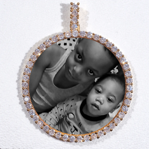 LARGE 3D CIRCLE CUSTOM PICTURE PENDANT