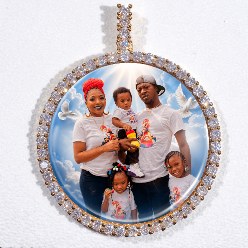 LARGE 3D CIRCLE CUSTOM PICTURE PENDANT