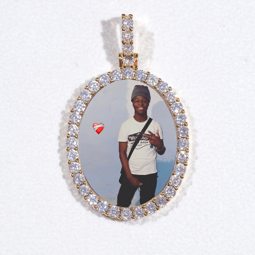 3D Oval Custom Picture Pendant