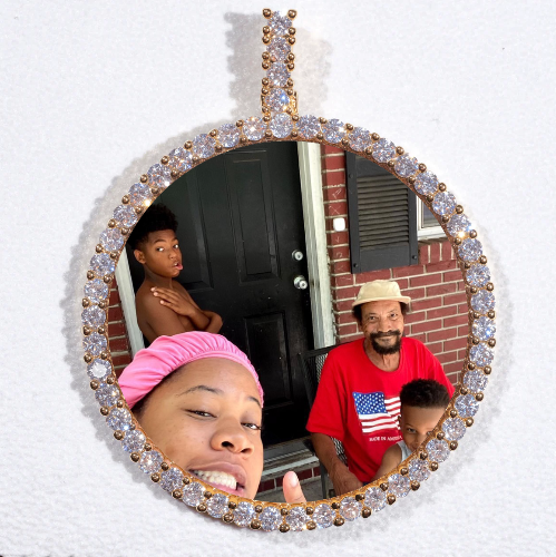 LARGE 3D CIRCLE CUSTOM PICTURE PENDANT
