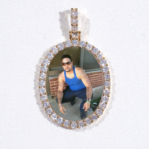 3D Oval Custom Picture Pendant