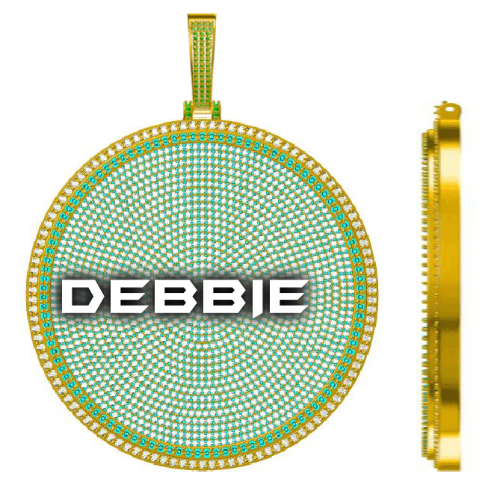 CUSTOM LETTER NECKLACE 3D BIG DISC