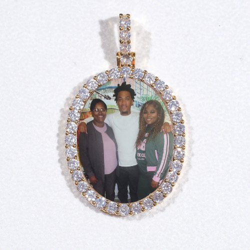 3D Oval Custom Picture Pendant