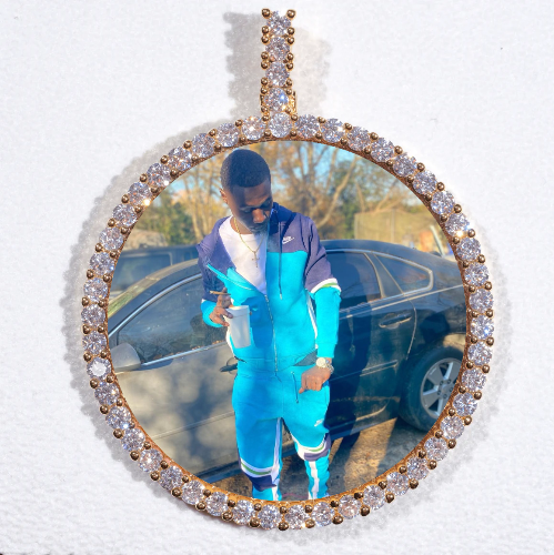 LARGE 3D CIRCLE CUSTOM PICTURE PENDANT