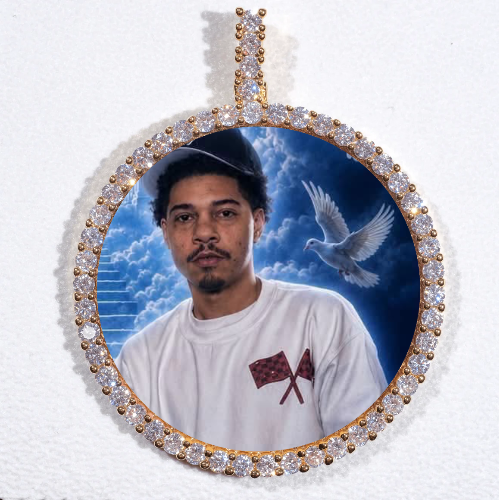 LARGE 3D CIRCLE CUSTOM PICTURE PENDANT