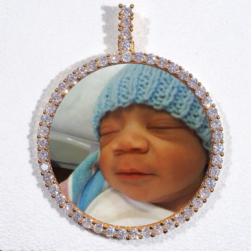 LARGE 3D CIRCLE CUSTOM PICTURE PENDANT