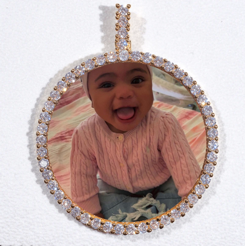 LARGE 3D CIRCLE CUSTOM PICTURE PENDANT
