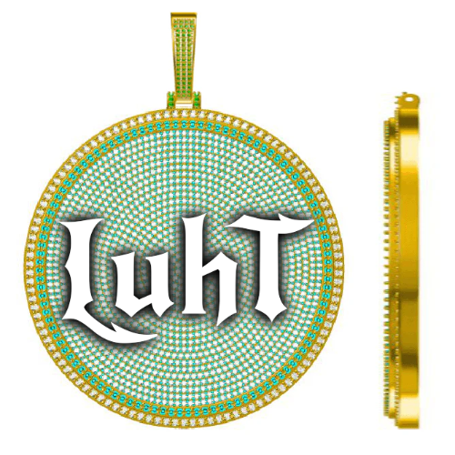 CUSTOM LETTER NECKLACE 3D BIG DISC