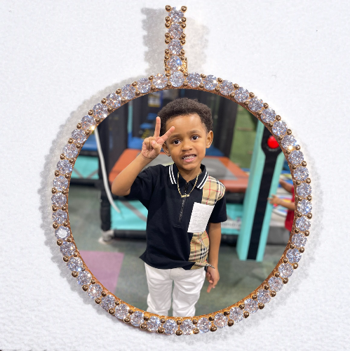 LARGE 3D CIRCLE CUSTOM PICTURE PENDANT