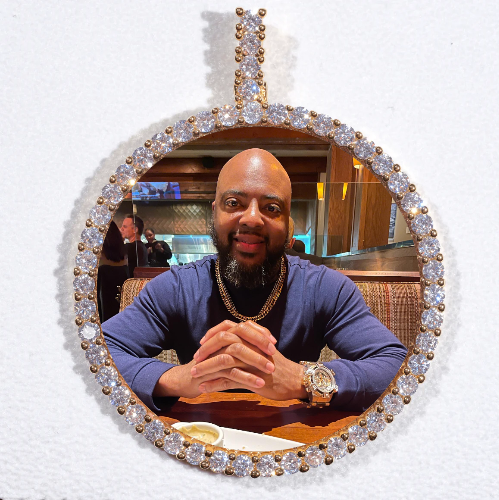 LARGE 3D CIRCLE CUSTOM PICTURE PENDANT