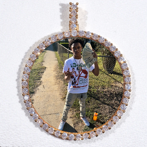 LARGE 3D CIRCLE CUSTOM PICTURE PENDANT