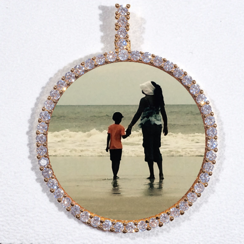 LARGE 3D CIRCLE CUSTOM PICTURE PENDANT