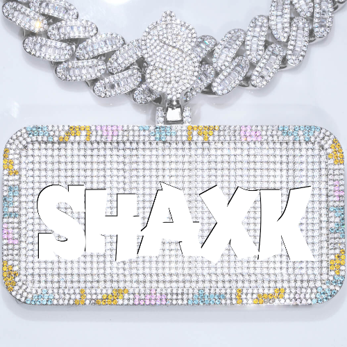CUSTOM LETTER NECKLACE 3D COLORFUL SQUARE