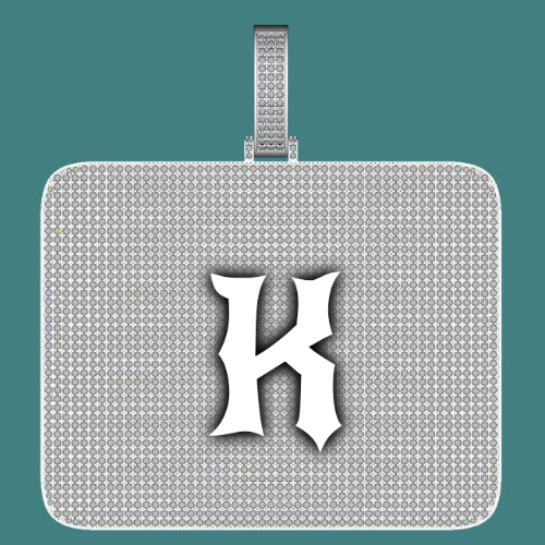 CUSTOM LETTER NECKLACE 3D BIG SQUARE