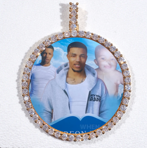 LARGE 3D CIRCLE CUSTOM PICTURE PENDANT