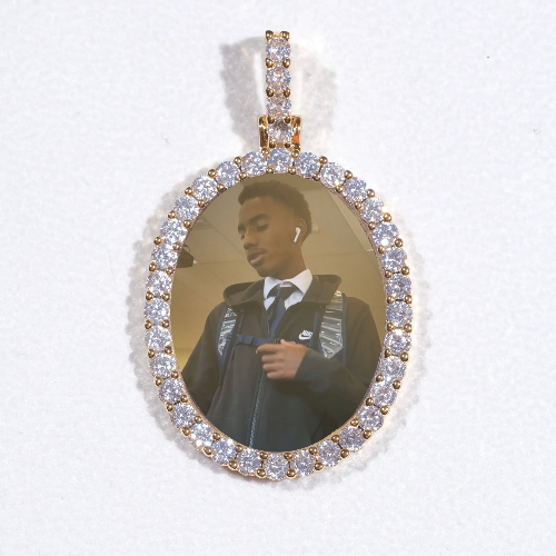 3D Oval Custom Picture Pendant