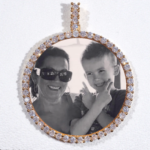 LARGE 3D CIRCLE CUSTOM PICTURE PENDANT