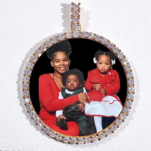 LARGE 3D CIRCLE CUSTOM PICTURE PENDANT