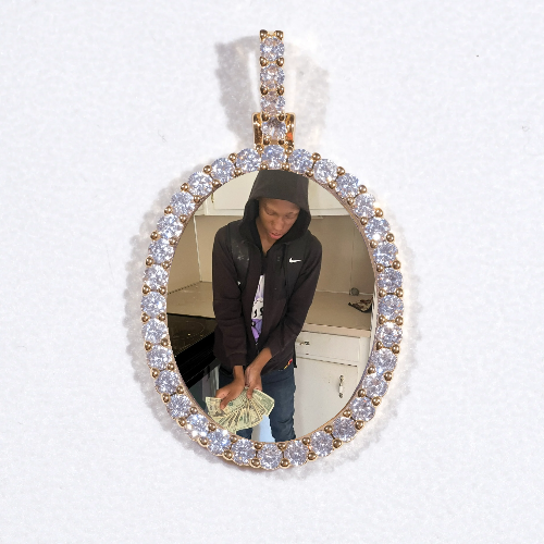 3D Oval Custom Picture Pendant