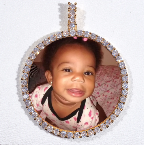 LARGE 3D CIRCLE CUSTOM PICTURE PENDANT