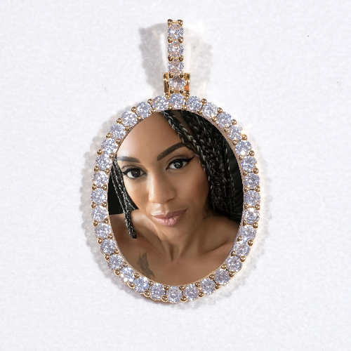3D Oval Custom Picture Pendant