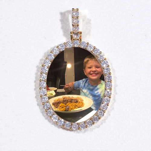 3D Oval Custom Picture Pendant