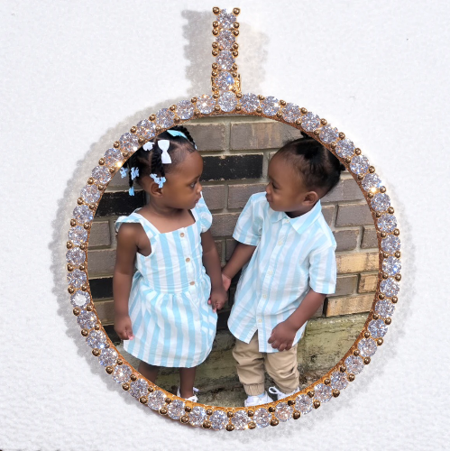 LARGE 3D CIRCLE CUSTOM PICTURE PENDANT