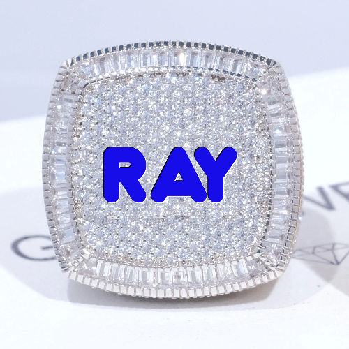 CUSTOM LETTER 3D ICED RING