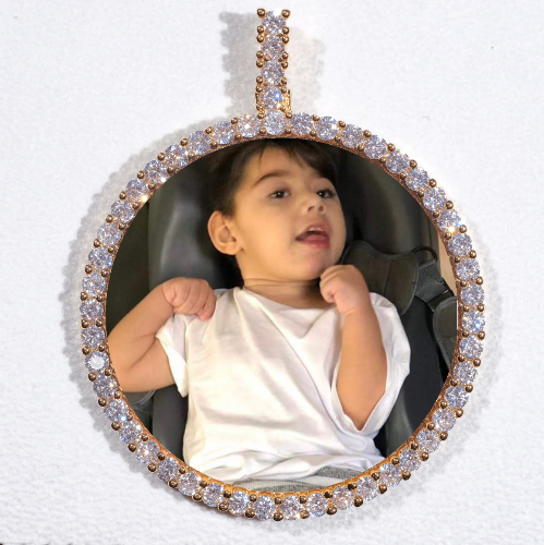 LARGE 3D CIRCLE CUSTOM PICTURE PENDANT