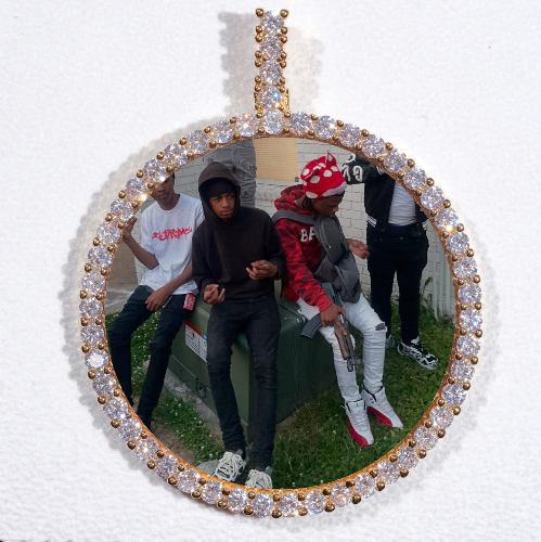LARGE 3D CIRCLE CUSTOM PICTURE PENDANT