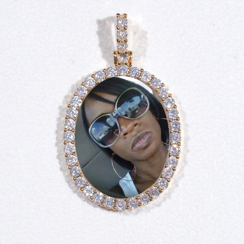 3D Oval Custom Picture Pendant