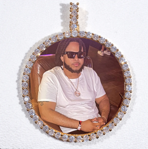 LARGE 3D CIRCLE CUSTOM PICTURE PENDANT