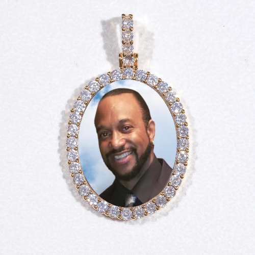 3D Oval Custom Picture Pendant